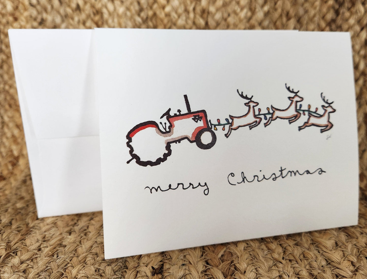 Tractor Sleigh Card