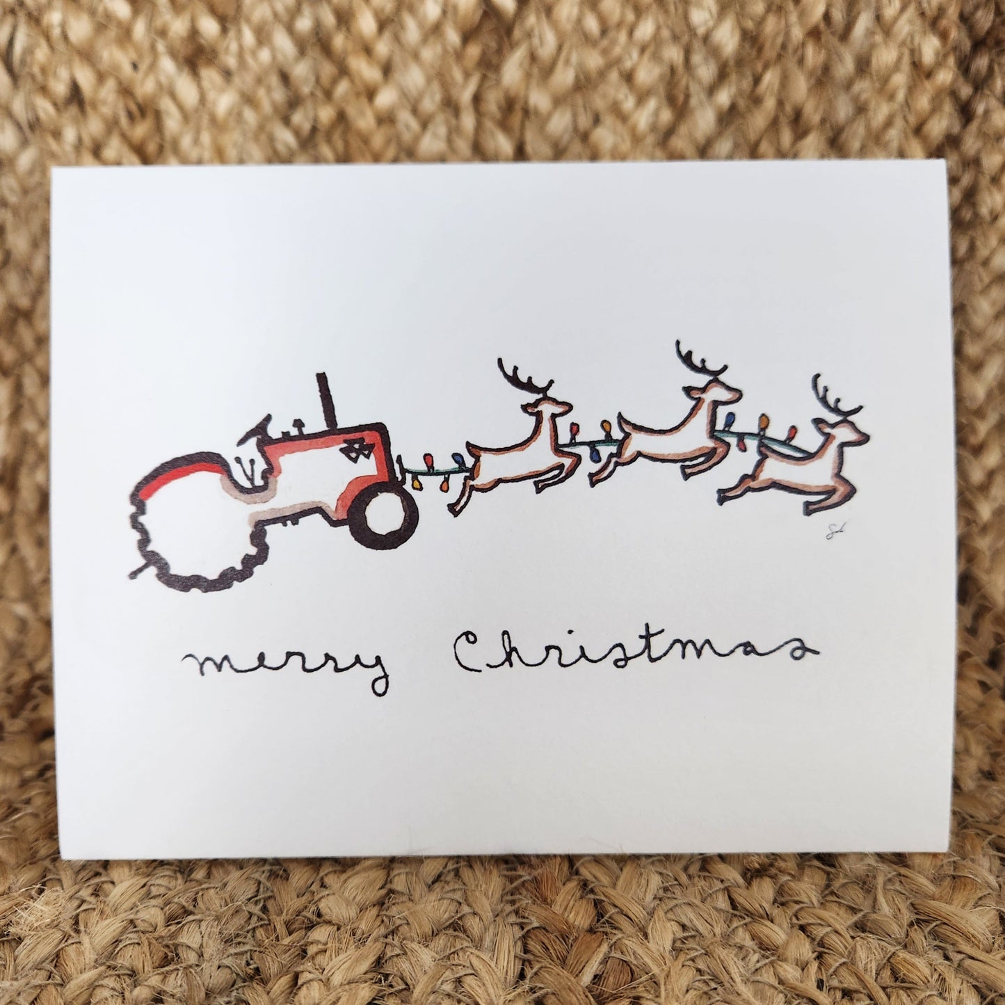 Tractor Sleigh Card