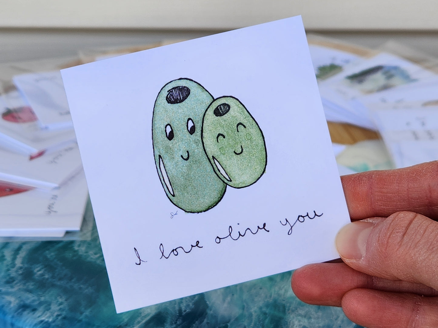 Olives Cute Salad Card