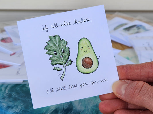 Kale/Avocado Cute Salad Card