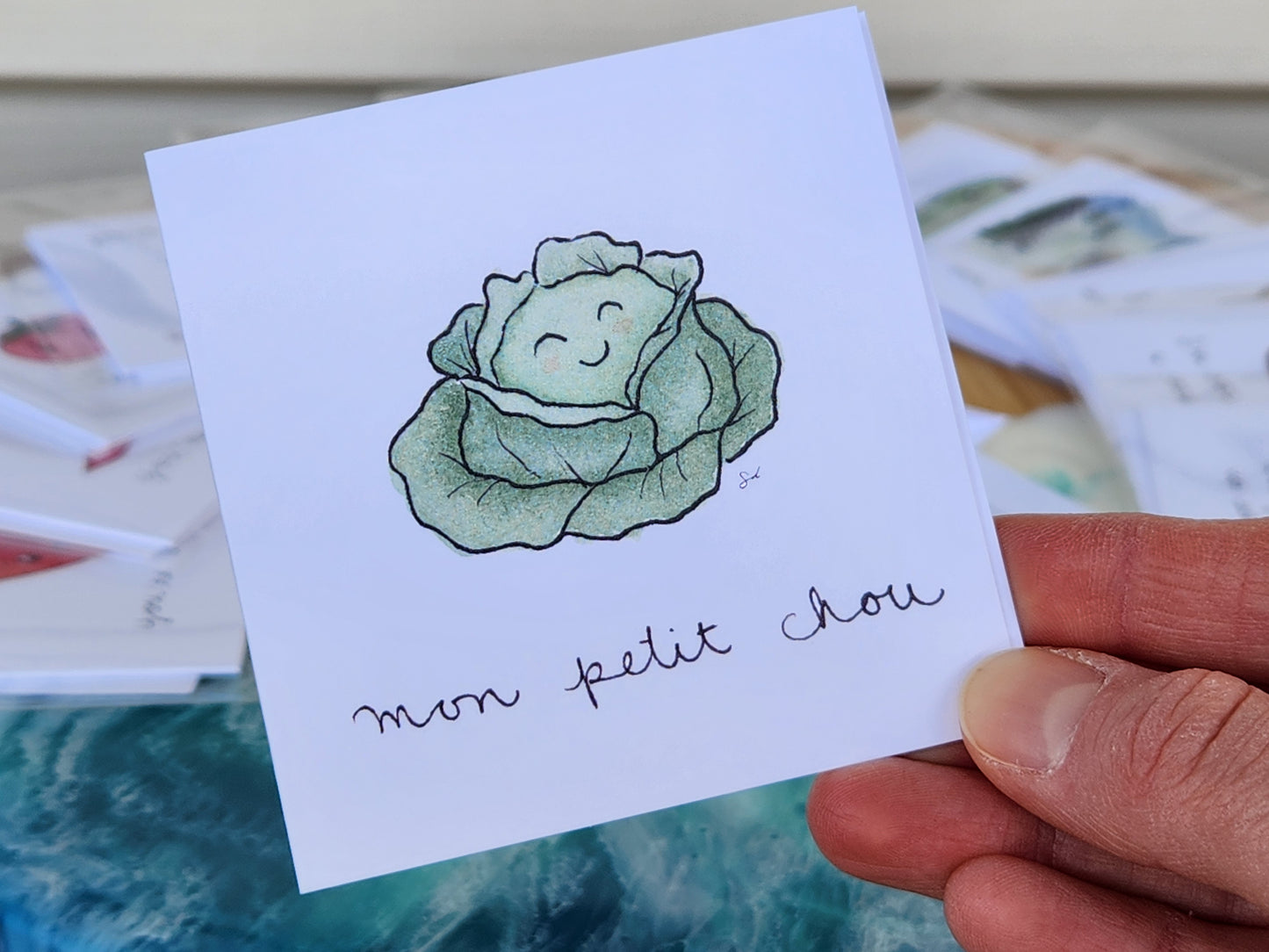 Cabbage Cute Salad Card