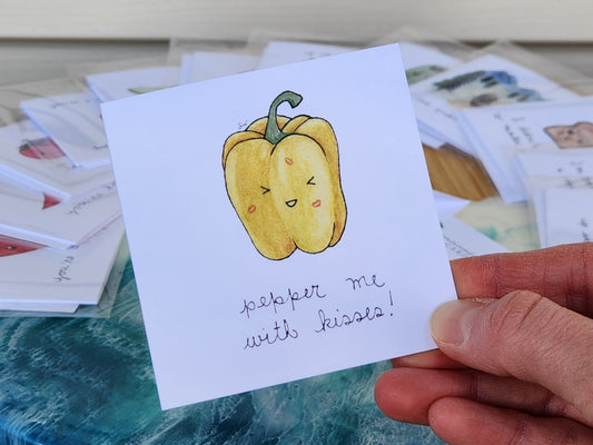 Yellow Pepper Cute Salad Card